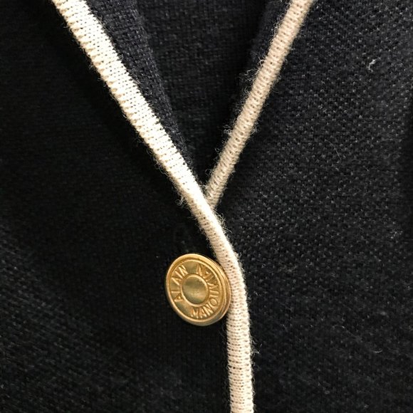 Vintage Manoukian Knit Navy Blazer Chanel-style - Picture 5 of 7